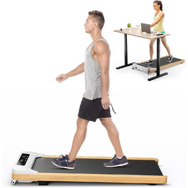 Бігова доріжка COSTWAY 3 в 1, 2,25HP, підлогова, Walking Pad для дому та офісу, 1-6 км/год, дистанційне керування, LED-дисплей, 15 програм, до 120 кг