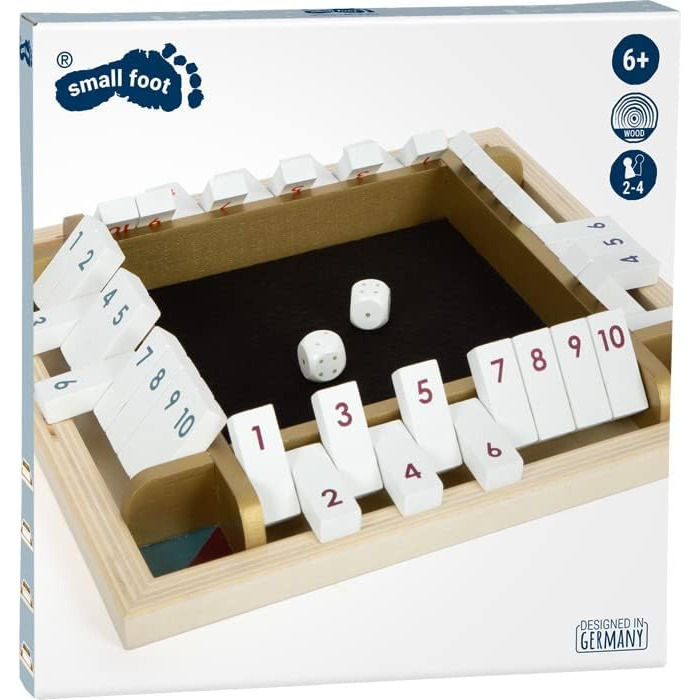 Настільна гра Small Foot Shut The Box Gold Edition, кубикова, для всієї родини, від 6 років, арт. 12364, різнокольорова