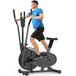 Еліптичний тренажер Neezee Crosstrainer Pro 2-в-1 з магнітним опором, сидінням та LCD-дисплеєм. До 120 кг, чорний