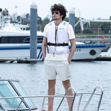 Спасальний жилет Leader International для дорослих, плавальна жилетка з піни, білий, XL (90кг+)