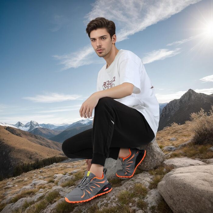 Чоловічі трейлранні кросівки для хайкінгу та трекінгу. Легкі, дихаючі, з антиковзкою підошвою. Розміри 39-48 (Сірий, 47 EU)