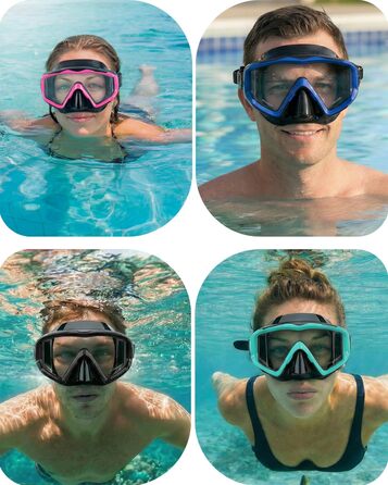 Маска для плавання та снорклінгу AQUA A DIVE SPORTS, антизапітнівальна, червона, для дорослих