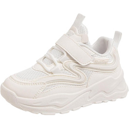 Дитячі спортивні кросівки для хлопчиків та дівчаток: дихаючі, легкі, унісекс, з антиковзкою підошвою та кріпленням на липучці. Ідеально для залу, фітнесу та тенісу. Розмір 29 EU, колір білий