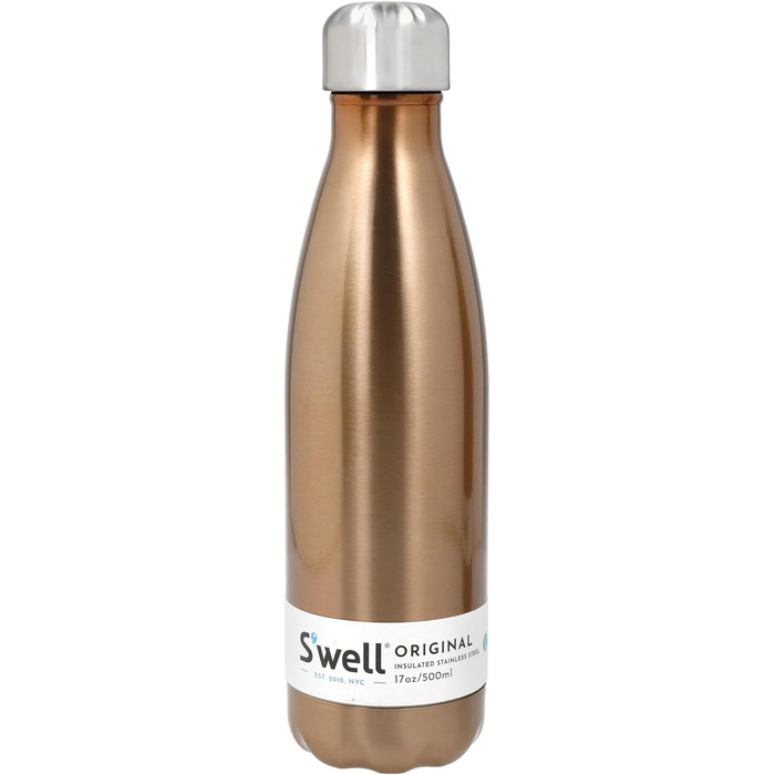 Термобутилка S'well Pyrit 500 мл, вакуумна, нержавіюча сталь, BPA-free, зберігає тепло і холод, для напоїв у дорозі