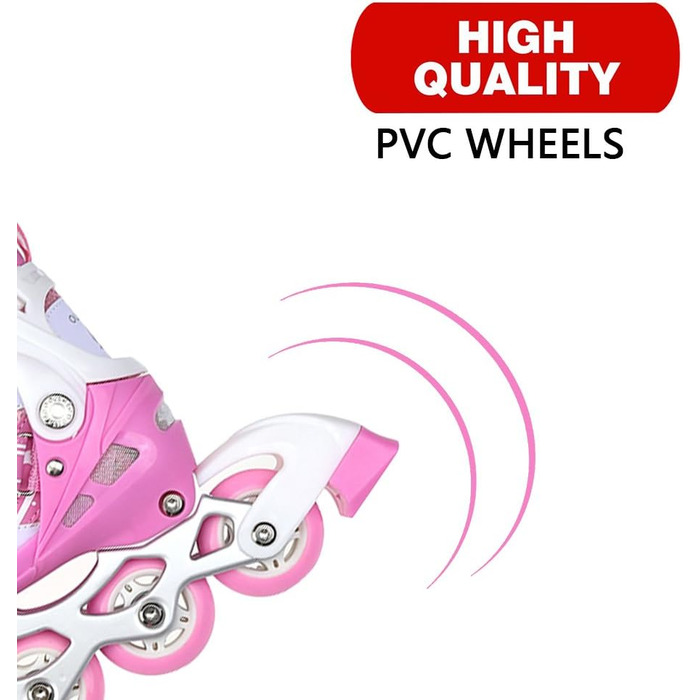 Дитячі ролики-кольоротки, регульовані, 3-в-1, для дівчаток та хлопчиків, розмір 31-38 (S, Рожеві)