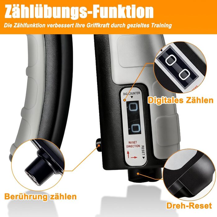 Тренування зап'ястя Handtrainer: регульований опір 5-60 кг, неслизька ручка, ергономічний дизайн, тренажер пальців для спортсменів, блакитний