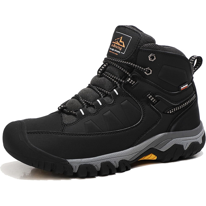 Чоловічі зимові черевики AX BOXING: утеплені, для ходьби та трекінгу, розмір 41-46 EU, колір світло-чорний