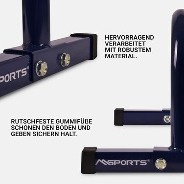 Паралелетки для віджимань MSports Low Fitness - професійні, блакитні, 60x35x29 см