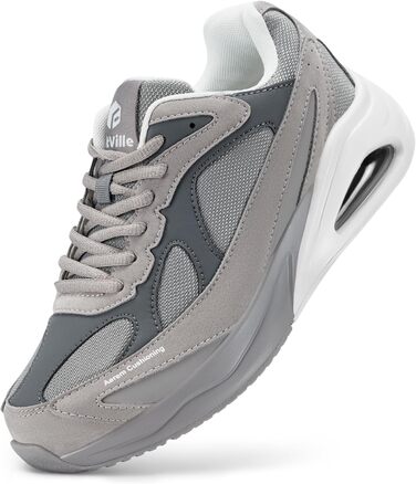 Жіночі кросівки FitVille для бігу та фітнесу, широка колодка, повітряна амортизація, сірі, 38.5 EU