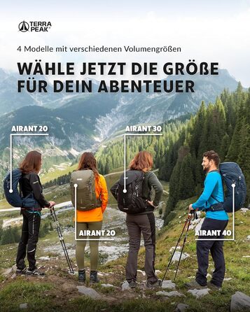 Рюкзак Terra Peak для туризму з вентильованою спинкою, 20/30/40 л, кріпленням для питної системи та дощовиком, міський і трекінговий рюкзак з поясом для стегон