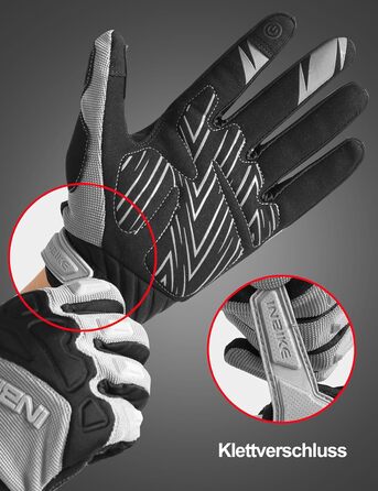 Рукавички INBIKE MTB для мотокросу та гірського велосипеда з захистом пальців TPR та SCR-подушечкою, сірі, розмір M