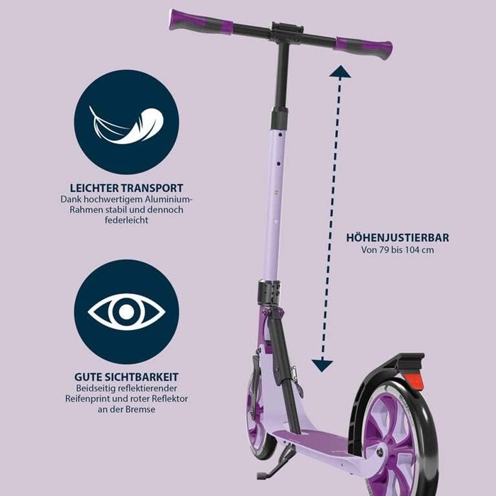 Самокат HUDORA BigWheel 205 Advanced з тросовим замком