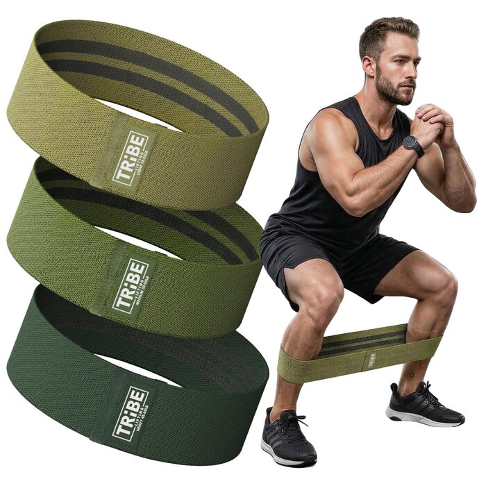 Гумові еспандери для фітнесу та тренувань (зелений хакі) - Resistance Bands для сідниць, ніг, рук (чоловічі та жіночі)