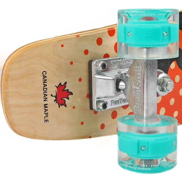 Скейтборд FunTomia Mini-Board Cruiser 57 см з 7-шарового канадського клена, підшипники Mach1 ABEC-9, помаранчевий, з LED колесами Petrol