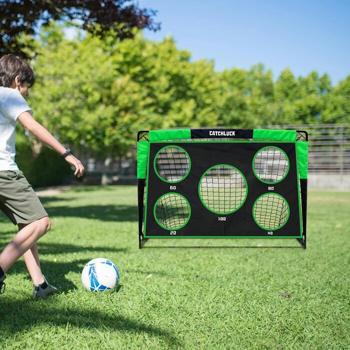 Дитячі футбольні ворота 2 в 1 для саду з лункою та сумкою, штифтами, 120x90x90 см