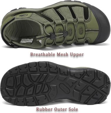 Чоловічі сандалі FLARUT літні трекінгові спортивні закритим носком, зелені 43 EU