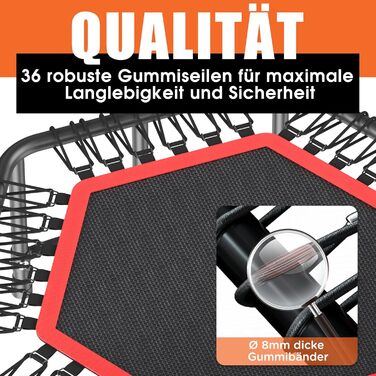 Трамплін для фітнесу DH FitLife | Ø114 см, до 150 кг, регульована ручка, стабільний та тихий | для дітей та дорослих