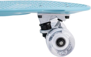 Скейтборд KMX Classic Mini Cruiser 22/27 дюймів для дітей, підлітків та дорослих. Алюмінієві осі, підшипники ABEC-9, колеса 60мм, колір Aqua Blau