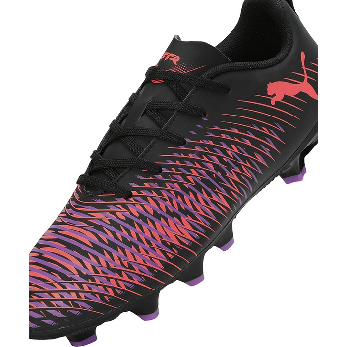 Дитячі футбольні бутси PUMA Future 8 Play FG/AG Jr - чорно-білі з червоними вставками, 38 EU