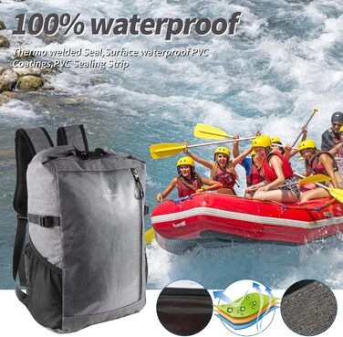 Водонепроникний рюкзак Seesack Rolltop 25L сірий - для плавання, каякінгу, рафтингу