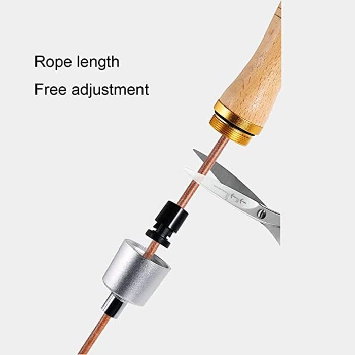 Стрибкове канат зі шкіри з дерев'яною ручкою, 2.4 м, аксесуар для фітнесу