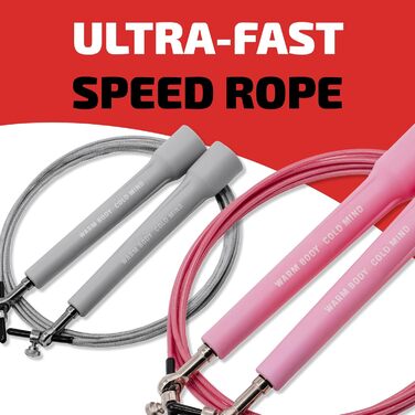 Скакалка Speed-Spring для чоловіків та жінок, ідеально для важкої атлетики, боксу, фітнесу, занять спортом в приміщенні та на вулиці, рожеве