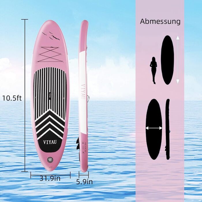 Надувний SUP Борд для SUPping, 2 місця, 200 кг, Рожевий