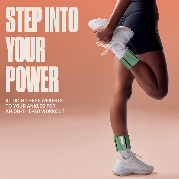 Набір обтяжувачів для зап'ястя та щиколоток Sportbit (2 шт по 0,5 кг) – для ходьби, бігу, йоги, пілатесу, зелені