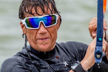 Окуляри для плавання OCEAN Chameleon (поляризовані, для водних видів спорту, кайтсерфінгу) матові білі/блакитні