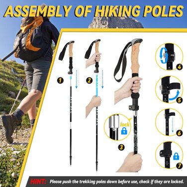 Трекінгові палиці PQETBV Faltbar - для жінок та чоловіків, Nordic Walking, трекінг