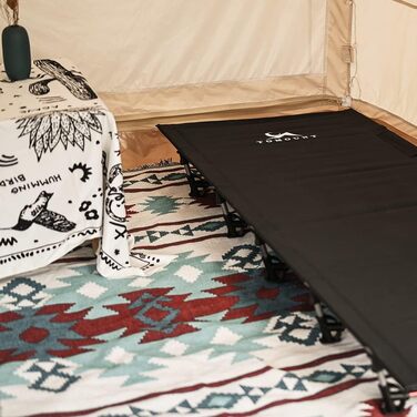 TOMOUNT Легке розкладне ліжко з алюмінію для кемпінгу - компактне, портативне, для відпочинку на природі, подорожей, пляжу (зелене/чорне)