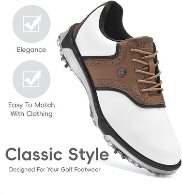 Гольф-взуття чоловіче ULTIANT водонепроникне, без шипів, класичне, зручне, коричневе, 42 EU