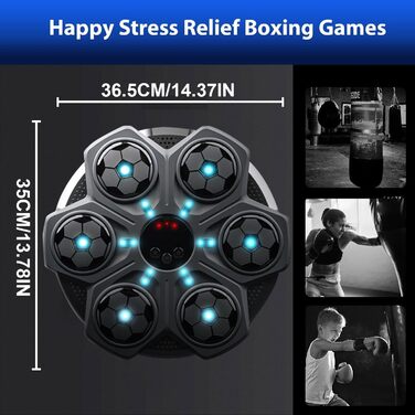 Розумний настінний бокс-тренажер Liteboxer з Bluetooth і музикою Sunshine Smile, для фітнесу, регулювання швидкості