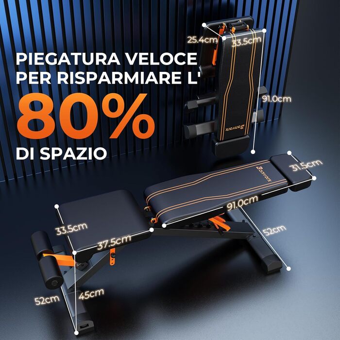 Складана лавка для тренувань 400 кг, регульована фітнес-лавка для всього тіла, мультифункціональна лавка для дому та спортзалу (190 см, 400 кг)