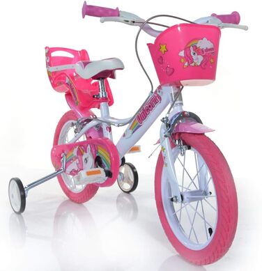 Дитячий велосипед Dino Bikes 144R-UN Einhorn, білий/рожевий, одношвидкісний