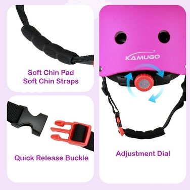 Дитячий шолом KAMUGO з захистом для колін, ліктів та зап'ясть, 2-8 років