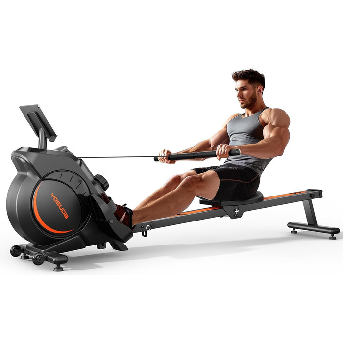 YOSUDA 02-Magnetic Pro: Гребний тренажер для дому, ультратихий, з магнітним опором, 16 рівнів, LCD-дисплей, компактний, до 160 кг
