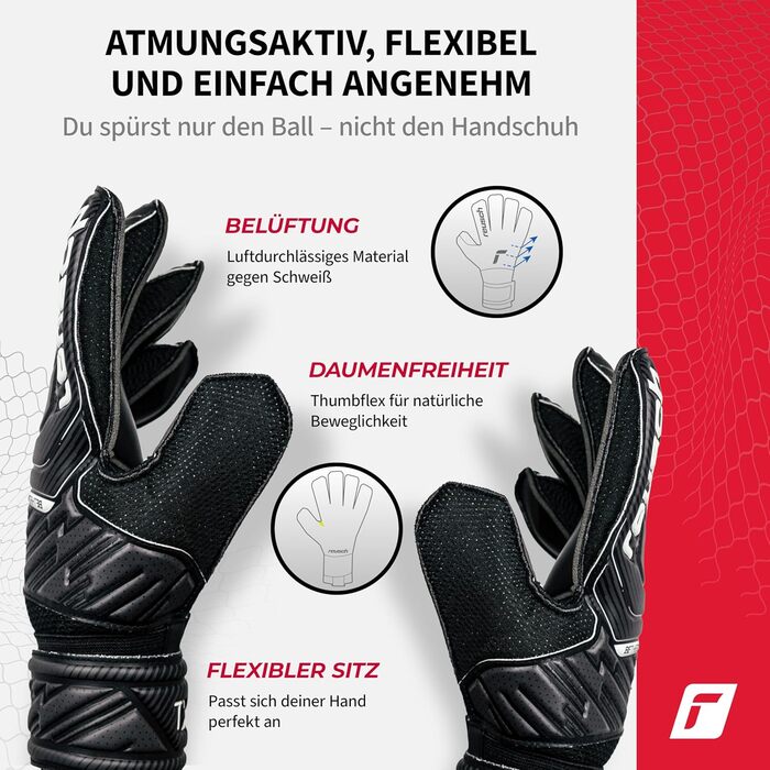 Воротарські рукавички Reusch Attrakt Solid - професійні, з латексом, для будь-якої погоди та покриття (чорні)