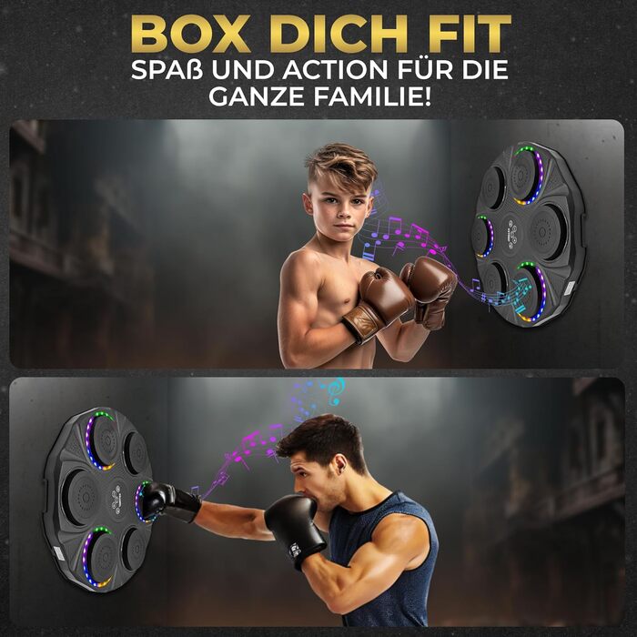 DerALEX Боксерський тренажер з музикою та LED-дисплеєм - електронний бокс для реакції, фітнесу та координації. Боксерський тренажер для дому та фітнес-клубу