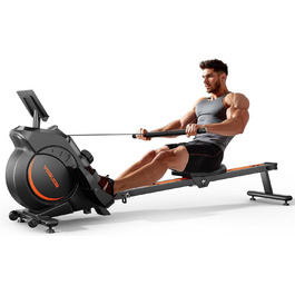 YOSUDA 02-Magnetic Pro: Гребний тренажер для дому, ультратихий, з магнітним опором, 16 рівнів, LCD-дисплей, компактний, до 160 кг