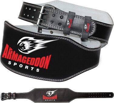 ARMAGEDDON SPORTS Пояс для важкої атлетики 15 см, натуральна шкіра, фітнес-пояс для бодібілдингу, кросфіту, силових тренувань, для чоловіків і жінок