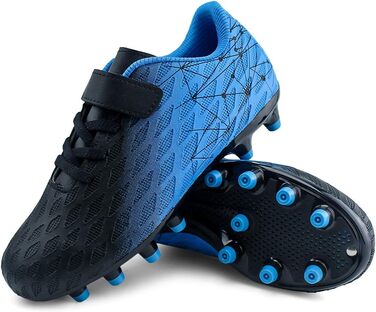 Дитячі футбольні бутси JABASIC Firm Ground для хлопчиків та дівчаток (26 EU, чорний, синій)