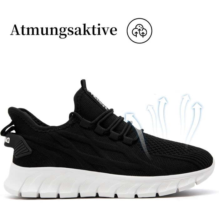 Чоловічі кросівки для бігу та занять спортом: легкі, дихаючі, універсальні. Ідеально для тенісу, фітнесу та походів. Розмір 39 EU, колір чорно-білий