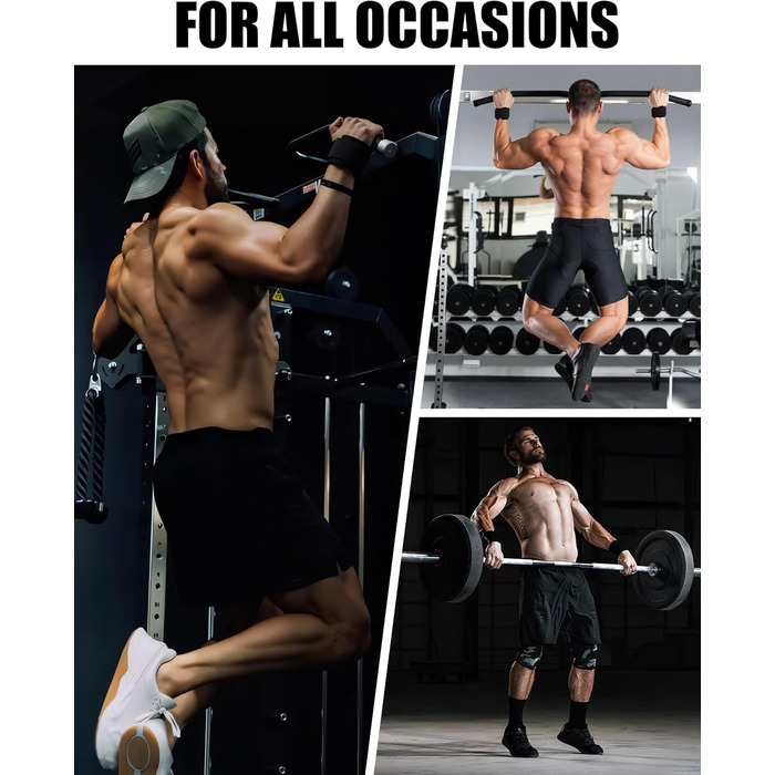 Допоміжні петлі для важкої атлетики Zughilfen – петлі для підйому штанги з захистом зап'ястя, 212 кг, для чоловіків та жінок