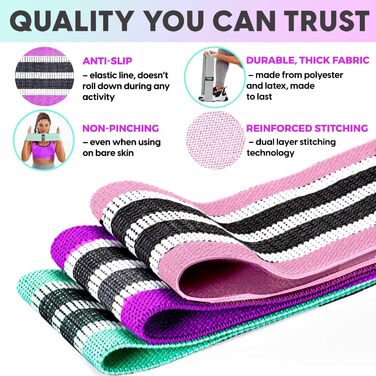 Еластичні стрічки для фітнесу MhIL – набір з 5 шт. для тренувань ніг, сідниць та стегон