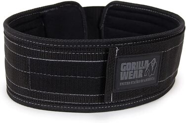 Пояс для бодібілдингу та фітнесу Gorilla Wear 4'' нейлоновий, чорний, для чоловіків і жінок