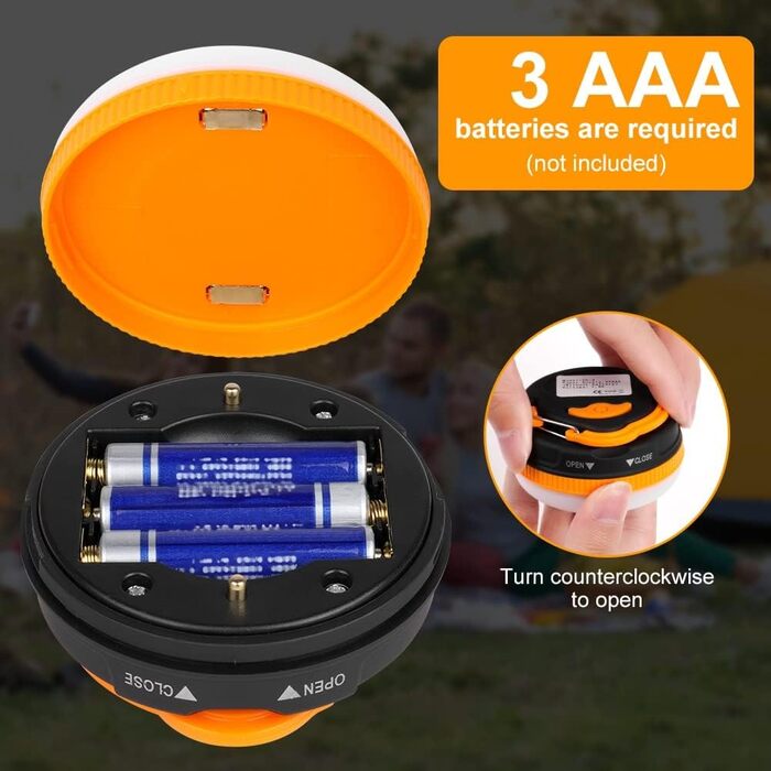 Фонарі кемпінгові LED Flintronic, 2 шт., 5 режимів, SOS, водонепроникні, міні, для намету, портативні, для туризму, риболовлі, надзвичайних ситуацій, оранжевий