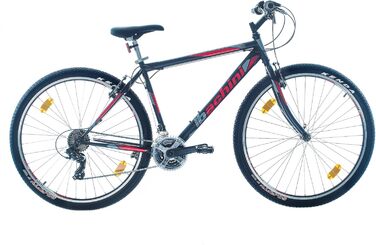 Гірський велосипед Probike PRO 29 дюймів, 21 швидкість, для чоловіків і жінок, чорний-червоний матовий, зріст 175-190 см