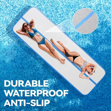 AirTrack Мат для гімнастики з електричним насосом, 10/20 см товщина, 2/3/4/5/6 м довжина. Килимок для акробатики, йоги, кемпінгу, тренувань. Зелений.