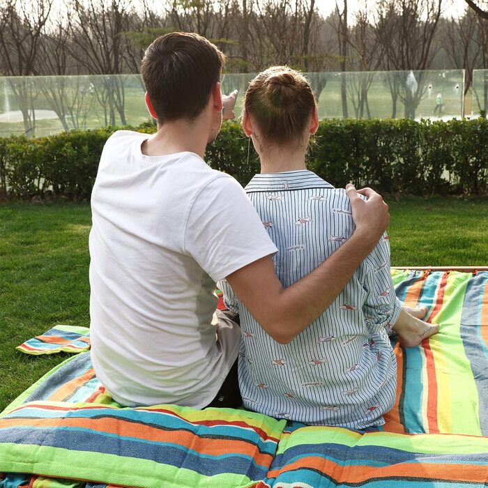 Гаммак SONGMICS для відпочинку на дворі, 210x150 см, на 2 особи, зелено-помаранчевий, TÜV Rheinland, 300 кг